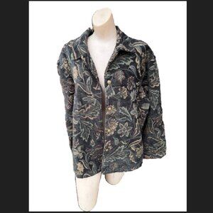 Ladie's COLDWATER CREEK Multicolor Floral/Paisley Tapestry Blazer Ladies - 1X